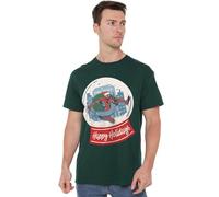 Marvel Maglietta Unisex Marvel Spiderman retrò New York Happy Holidays Unisex t-Shirt Verde Cacciatore, Verde Cacciatore, 4XL