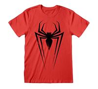 Marvel Maglietta Unisex per Adulti con Simboli di Spider-Man, Rosso/Nero, S
