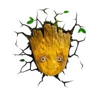 Marvel MCU Guardiani della Galassia Baby Groot Luce Notturna da Parete - Cordless 3D LED Deco Lampada da Parete