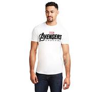 Marvel Avengers Endgame Logo T-Shirt, White, (Taglia Produttore: Large) Men's