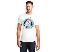 Marvel Men's Endgame Quantum Logo T Shirt, White (White White), S UK