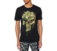 Marvel Men's Punisher Skull Camo T Shirt, Black, XL UK