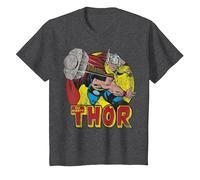 Marvel Mighty Thor Hammer Throw Vintage Maglietta, Bambini, Grigio Scuro, 2 Anni