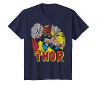 Marvel Mighty Thor Hammer Throw Vintage Maglietta, Bambini, Navy, 12 Anni