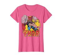 Marvel Mighty Thor Hammer Throw Vintage Maglietta, Donna, Rosa mélange, S