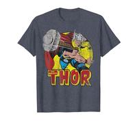 Marvel Mighty Thor Hammer Throw Vintage Maglietta, Uomo, Pervinca, L