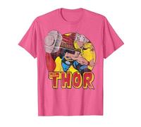 Marvel Mighty Thor Hammer Throw Vintage Maglietta, Uomo, Rosa mélange, S