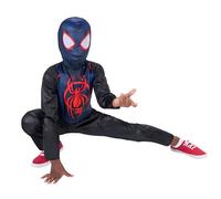 MARVEL Miles Morales Official Youth Halloween Costume - Printed Jumpsuit with Fabric Mask (L)
