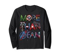 Marvel More Than A Fan Character Letter Text Word Stack Maglia a Manica