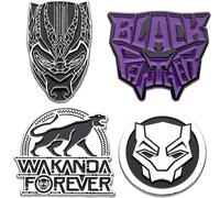 Marvel Nero Panther Wakanda Forever 4-Piece da Collezione Smalto Pin Set