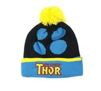 Marvel Nero Thor Cappello con pompon Unisex Adulti