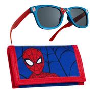 Marvel Occhiali da Sole Ragazzo Protezione UV and Trifold Portafoglio Set (Rosso/Blu Spiderman)