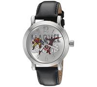 Marvel Orologio analogico al quarzo vintage per adulti, nero, Nero, Cinturino