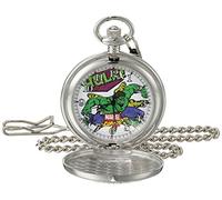 Marvel Orologio da tasca al quarzo analogico Hulk da uomo, con movimento al quarzo, argento, Argento, Movimento al quarzo