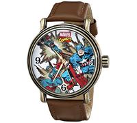 Marvel Orologio da uomo W001759 The Avengers Capitan America analogico al quarzo marrone, movimento al quarzo, Marrone, Movimento al quarzo