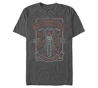 Marvel Other-Ghost Rider Motorcycle Club Organic Short Sleeve T-Shirt, Melange Black, M Unisex-Adulto