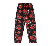Marvel Pantaloni da Casa/Pigiama da Uomo Deadpool in Cotone, Nero , XL