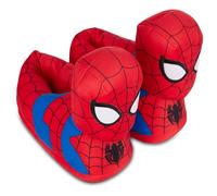 Marvel Pantofole da Uomo a Forma di Spiderman, in Peluche 3D, Motivo: Spiderman, Capitan America, Ironman e Hulk, Rosso, 7-8