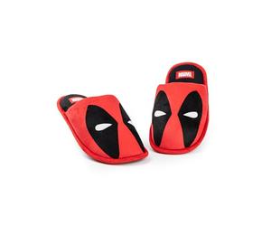 Marvel Pantofole da uomo Deadpool | Ciabatte da interno per adulti con grafica Deadpool Mask in rosso | Scarpe da casa slip-on da supereroe Comics | Regalo di gadget per film a fumetti di Wade Wilson