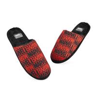Marvel Pantofole Uomo - Ciabatte Uomo Invernali Antiscivolo 40-45 - Slippers Calde da Casa Marvel Gadget Regalo per Ragazzi (Nero/Rosso Marvel, 40-41 EU)