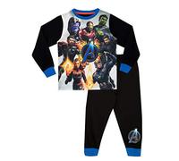 Marvel Pigiama a Maniche Lunghe per Ragazzi Avengers Nero 5-6 Anni