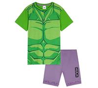 Marvel Pigiama Bambino Pigiama Corto Bambino Estivo Cotone 2-14 Anni Pigiama Spiderman Hulk Captain America Maniche Corte e Pantaloncini Gadget Ufficiale (Verde Hulk, 9-10 Anni)