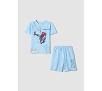 MARVEL, Pigiama Corto In Puro Cotone Azzurro Da Bambino Con Spiderman, Azzurro, Taglia: 6-7