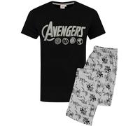 Marvel Pigiama da Uomo con Logo Lounge, Pantaloni e t-Shirt degli Avengers