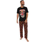 Marvel Pigiama da Uomo Deadpool Lungo Set PJs Biancheria da Notte Abbigliamento da Casa, Nero , 3XL