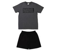 Marvel Pigiama da uomo - Pigiama da uomo a maniche corte con pantaloncini grigio/nero, grigio/nero, M