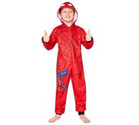 Marvel Pigiama Intero Bambino - Pigiamone in Pile Caldo 3-10 Anni - Pigiami Interi Bambini Spiderman Idea Regalo (Rosso Spiderman, 9-10 Anni)