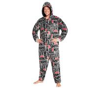 Marvel Pigiama Intero Uomo - Caldo Pigiamone in Pile Con Cappuccio S-3XL - Invernale Gadget Regalo (Grigio/Nero, L)