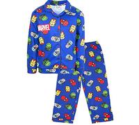 Marvel - Pigiama per bambini - Blu Button Down Pigiama Supereroi - 100% cotone Sleepwear - Merchandise ufficiale - 3/4 anni, Blu, 3-4 Anni