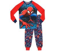 Marvel Pigiama | Pigiama Spiderman Bambino | Pigiami Bambini Cotone Lungo | Vestibilitta Stretta Blu 6-7 Anni