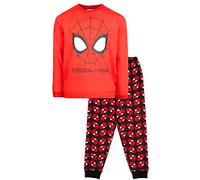 Marvel - Pigiama Spiderman per bambini, età 2-10 - Pigiama Spiderman a maniche lunghe - 100% cotone, pigiama supereroe a maniche lunghe - Prodotto ufficiale, Rosso-nero, 5-6 Years