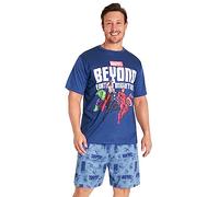 Marvel Pigiama Uomo M - 3XL Pigiama Uomo Estivo Maniche Corte Pantaloncini Pigiama Uomo Cotone per papà e Ragazzi Pigiama Uomo Corto Regali Originali(Navy, 2XL) (23084)