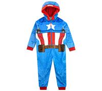 Marvel Pigiami interi a maniche lunghe per ragazzi Captain America Blu 9-10 Anni