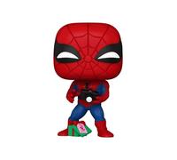 Marvel POP Figura in vinile Holiday Spiderman con regalo aperto 9 cm