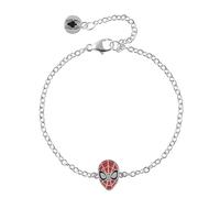 Marvel Press Braccialetto di Spider-Man in Argento Sterling con Testa di Spider-Man e Allungatore regolabile per Bambine