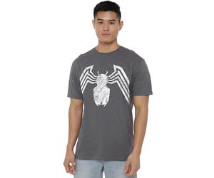 Marvel Press Maglietta Unisex con Logo Venom, Carbone, S