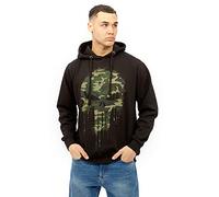 MARVEL Punisher Skull Camo Felpa con Cappuccio da Skateboard, Nero, XL Uomo