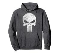 Marvel Punisher Skull Symbol Distressed Felpa con Cappuccio, Unisex per Adulti, Grigio Scuro, XL