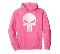 Marvel Punisher Skull Symbol Distressed Felpa con Cappuccio, Unisex per Adulti, Rosa Acceso, XXL