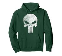 Marvel Punisher Skull Symbol Distressed Felpa con Cappuccio, Unisex per Adulti, Verde Foresta, M