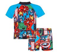 Marvel Ragazzi Avengers Costume da Bagno Due Pezzi - Hulk, Iron Man, Capitan America, Thor, Multicolore, 9-10 Anni