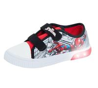 Marvel Ragazzi Spiderman Light Up Canvas Scarpe da ginnastica per bambini con luci lampeggianti, bianco, nero, grigio., 28 EU