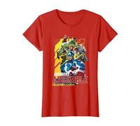 Marvel Rivals Avengers Assemble Group Maglietta, Donna, Rosso, XL