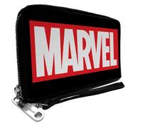 Marvel Rosso Mattone Logo Donna PU Portafoglio con Zip Intorno