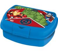 Marvel Sandwich Box blu per bambini in plastica Avengers Iron Man Hulk Captain America utile per portare la merenda fuori casa