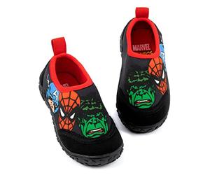 Marvel Scarpe da Bagno per Bambini | Ragazzi Spider-Man Hulk Capitan America Supereroe Nero Rosso Acqua Scarpe | Calzini da Piscina del Mare Resistenti all'Acqua Calzature Muta